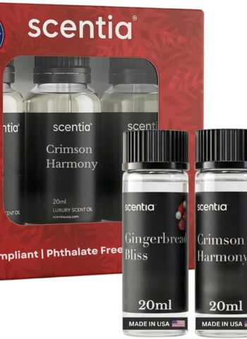 Scentia Cozy Pine Gingerbread Fragrance Oil Collection – Long Lasting Aromatherapy Diffuser Oil for Candles, Home & DIY Bakery Scents 3x20ml Discovery Set – (Perfect for Winter & Holiday)
