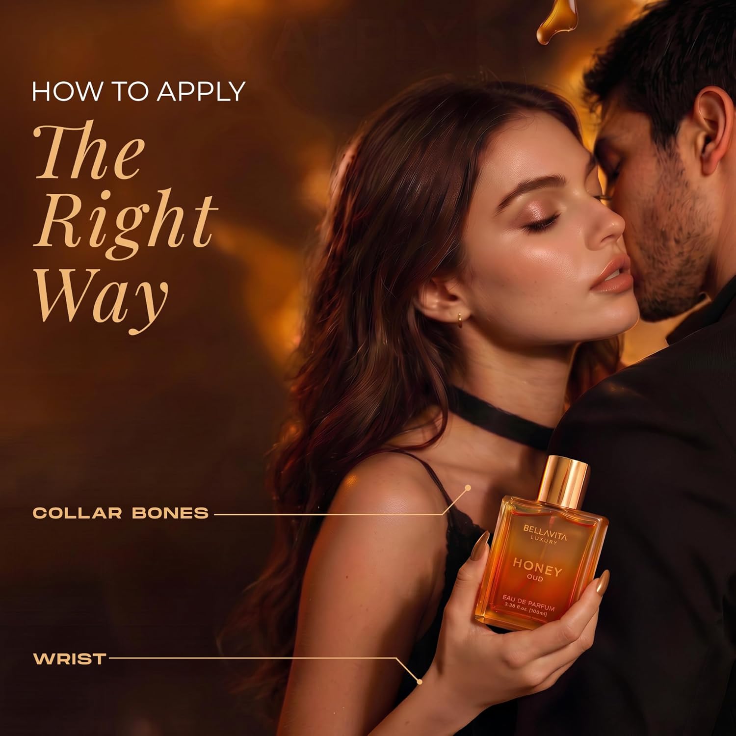 Bellavita Luxury Honey Oud Eau de Parfum | 100 ml (3.4 fl.oz.) | Perfume for Men and Women | Sweet Honey, Bergamot, Oud, and Amber Notes | Women's Day Special - Image 6